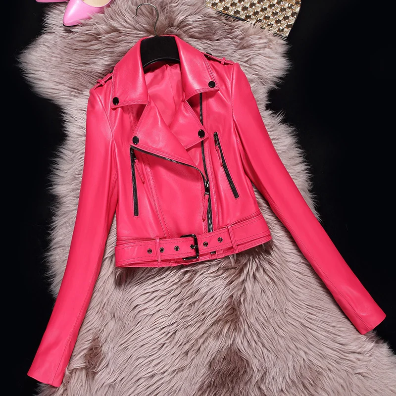 

Кожаная куртка, высококачественные Куртки из натуральной овечьей кожи, женское демисезонное мотоциклетное пальто, женская короткая куртка 2023