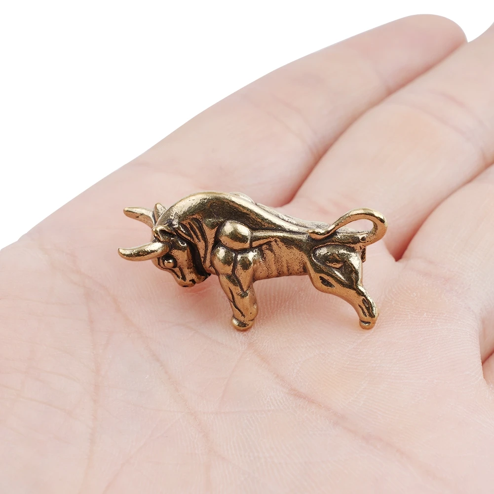 Очаровательная латунная фигурка маленькая статуя коровы для украшения дома