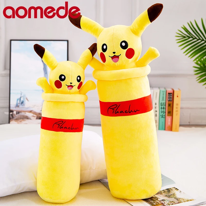 

Милая мягкая цилиндрическая плюшевая игрушка Пикачу 105 см, подушка в виде набивного животного для офиса, комфортная домашняя Подушка, подар...