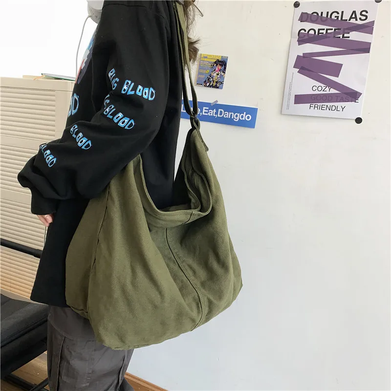 Women's Bag Simple Travel Bag Lazy Wind Art Wash Canvas Bags Large Capacity Cross-body Bag Students Single Shoulder Bags Casual