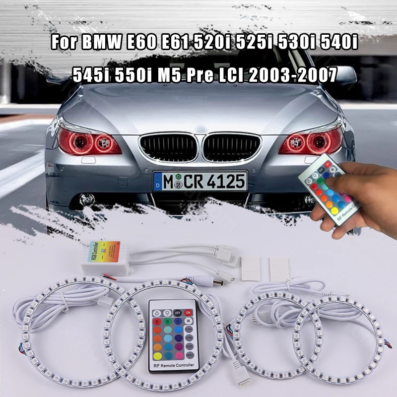 

Super Bright 16 Color RGB LED Angel Eyes Kit with A Remote Control Car Styling for BMW E60 E61 M5 Pre LCI 2003-2007