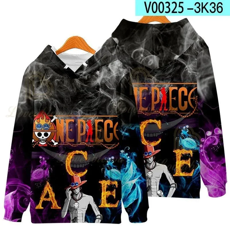 Новинка цельные толстовки с пиратским принтом Portgas D Ace Luffy уличная одежда для