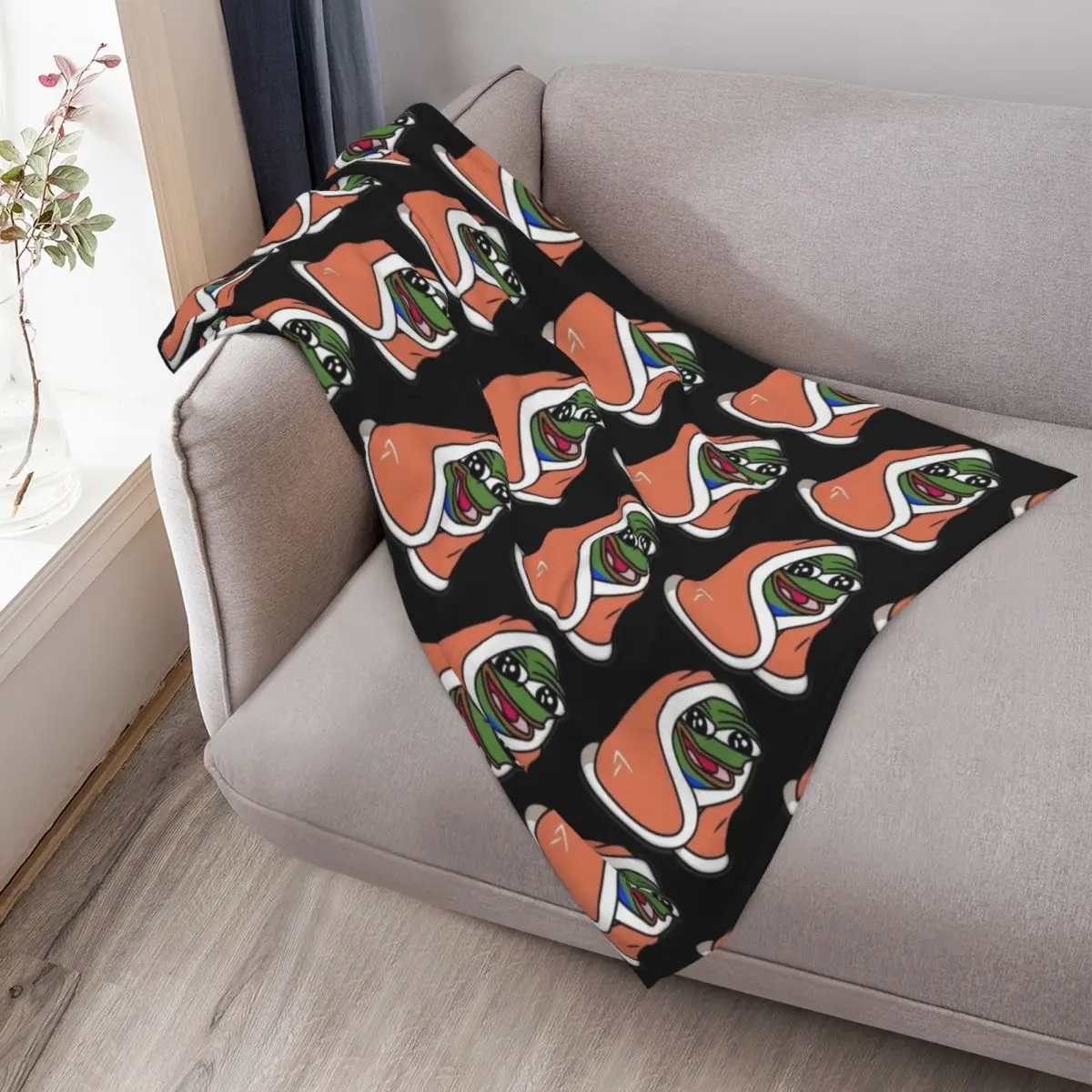 Фото Плед Peepo - pepeblanket pepega twitch discord frog, мягкий теплый плед, подарок для дедушек и бабушек №3