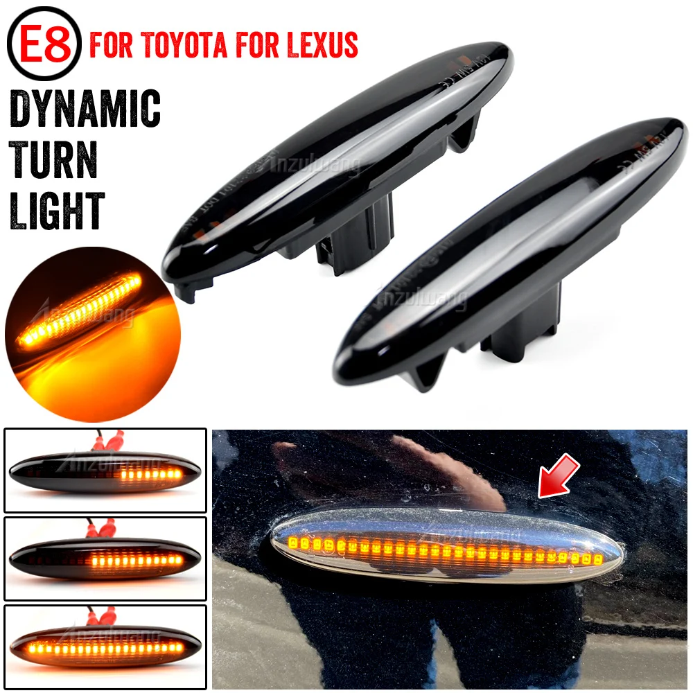 

2PCS Led Dynamic Side Marker Turn Signal Light For Lexus IS250 IS350 SC430 Toyota MARK X REIZ CROWN UZZ40 Highlander Camry 40