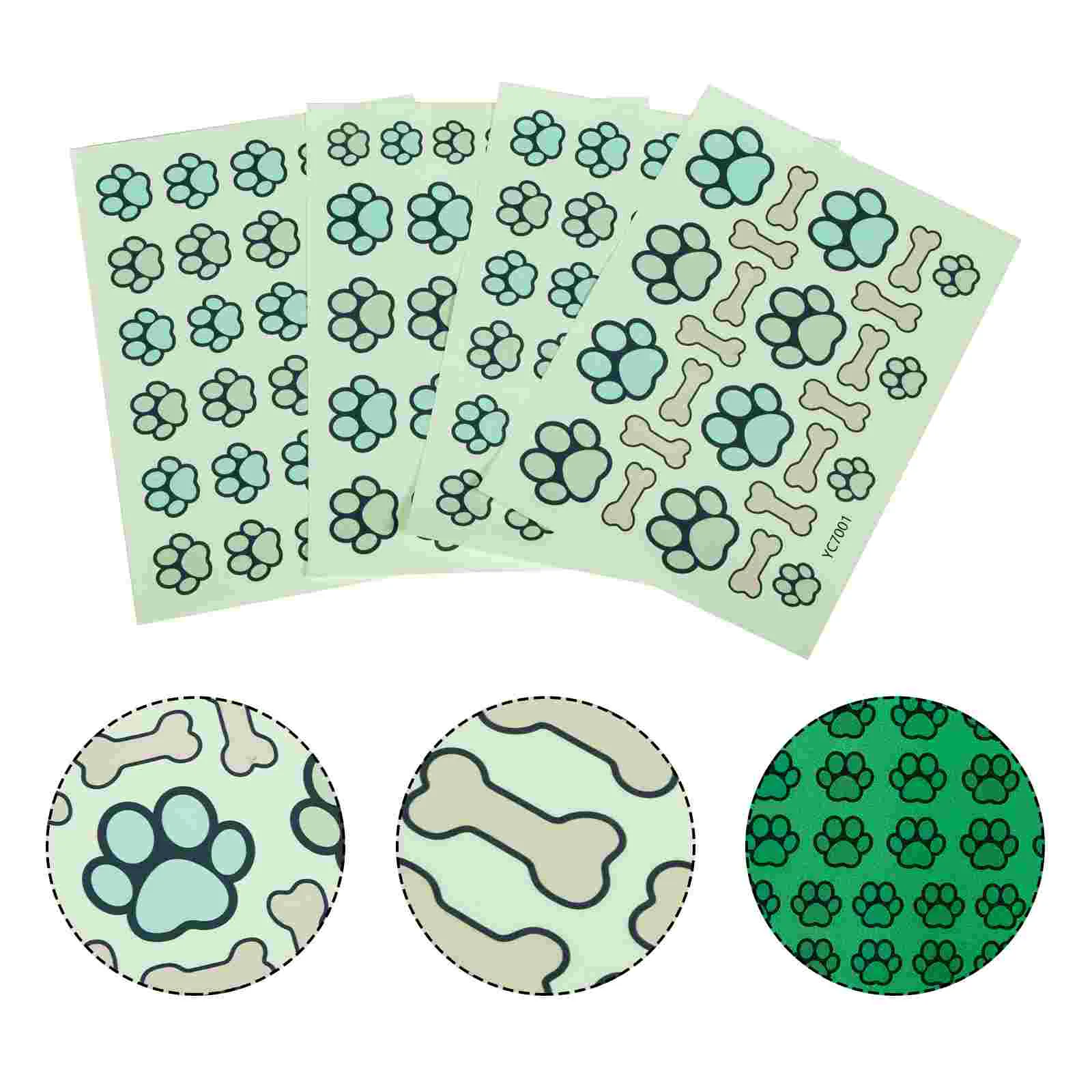 

1 Set Luminous Pet Paw Decals Glow in the Dark Wall Stickers Luminous Decals