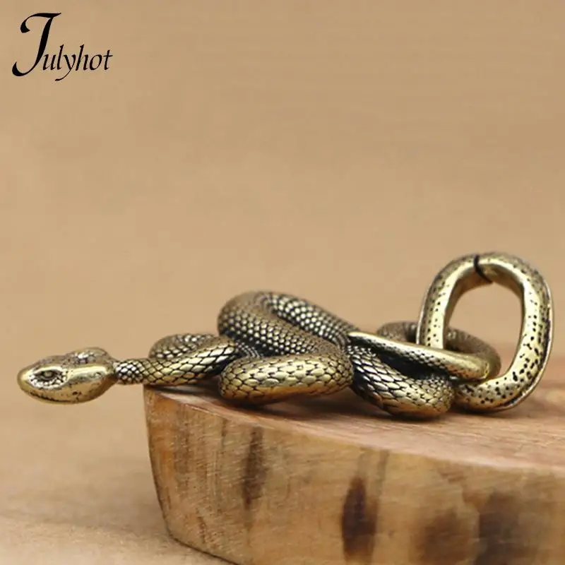 

1 шт. латунный металлический брелок в форме змеи ручной работы