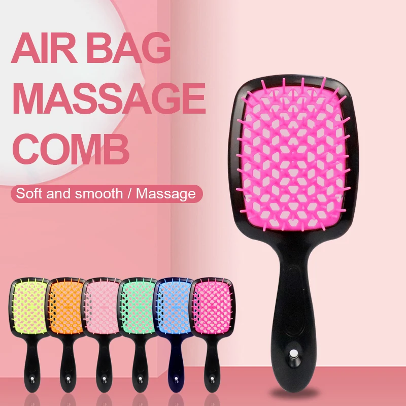 

Wide Teeth Air Cushion Combs Hollow Grid Comb Women Scalp Massage Tools Home Styling Hairdressing Brush