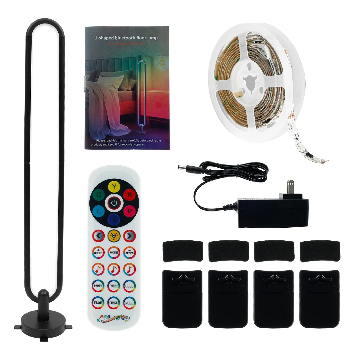 

RGB Corner Light LED Atmosphere Night Light Strip Remote Control Standing Lamps Music Table Lamp for Bedroom Indoor Lighting