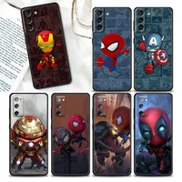 marvel phone case for samsung galaxy s20 s21 fe s10 s9 s8 s22 plus ultra s10e lite cute cover spiderman captain america iron man