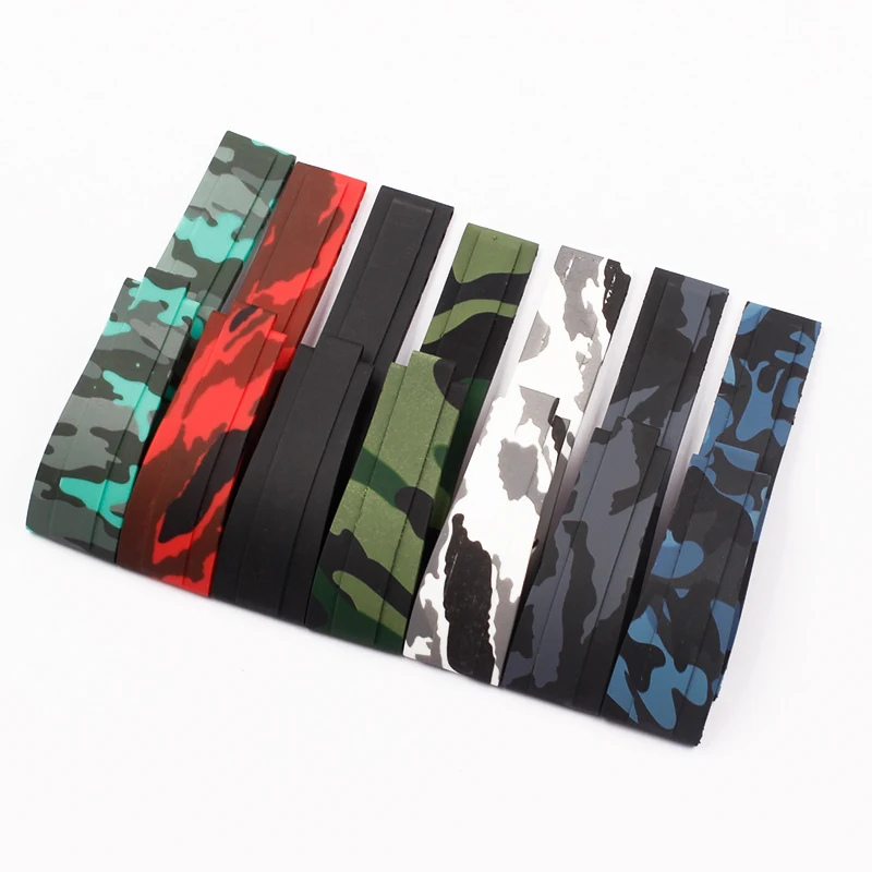 watch accessories Camo  nature silicone Rubber Watchband watch band For Role strap Daytona Submariner GMT OYSTERFLEX Bracelet