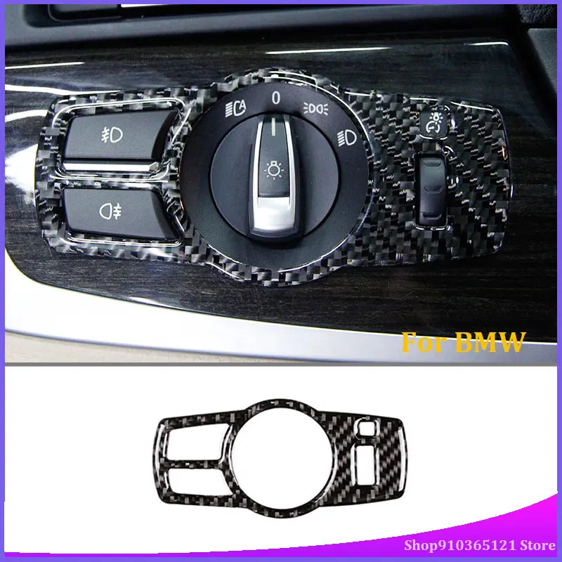 

Настоящее углеродное волокно для Bmw 5 серии F10 F18 520 2011 -2017 Автомобильная фара переключатель рамка отделка Аксессуары левый руль