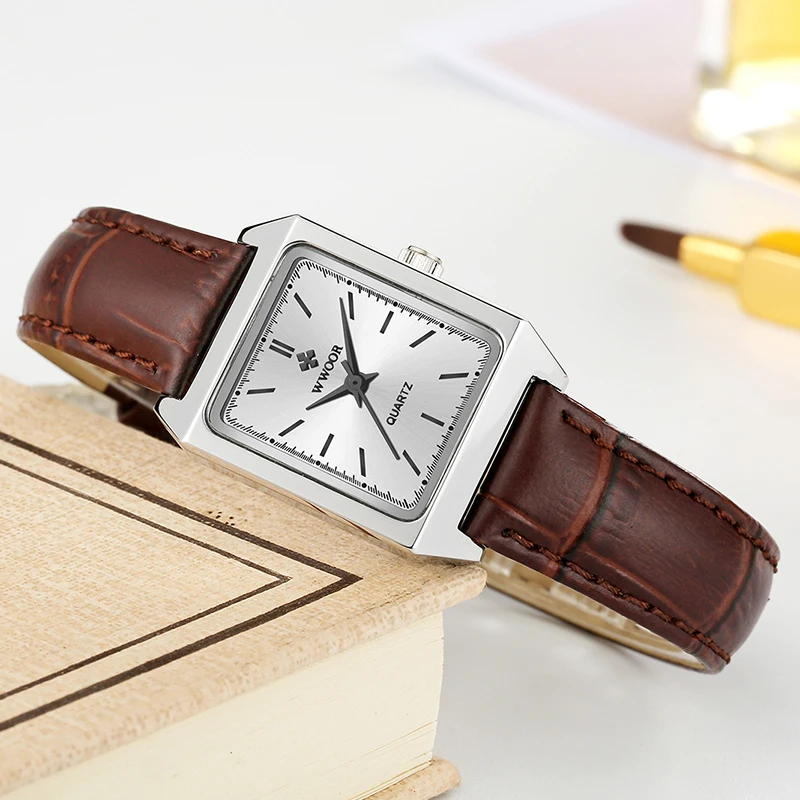 WWOOR New Watch Women Fashion Luxury Ladies Quartz Bracelet Wristwatch Simple White Dial Waterproof Ladies Watch Reloj De Hombre