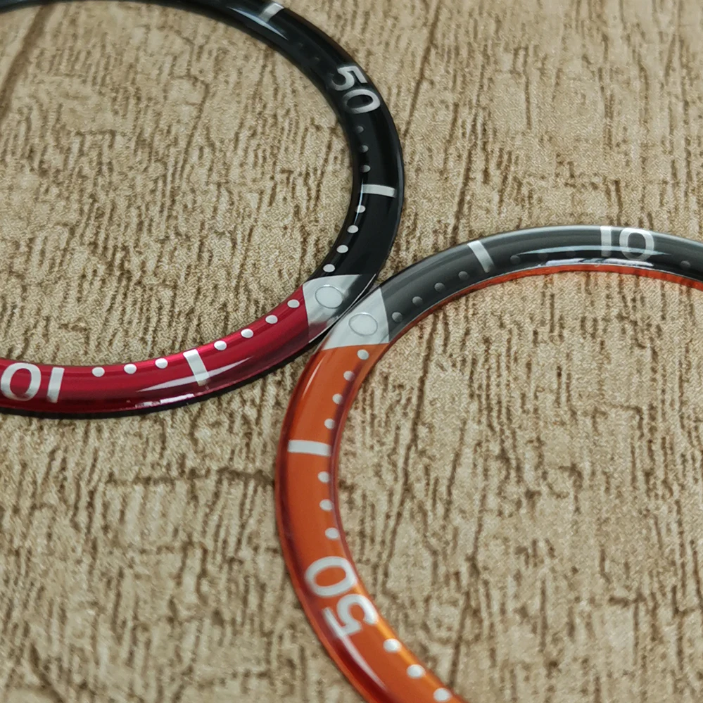 38mm bezel inset watch accessories round edge curved rubber aluminum ring mouth outer diameter 38MM inner diameter 31.3MM