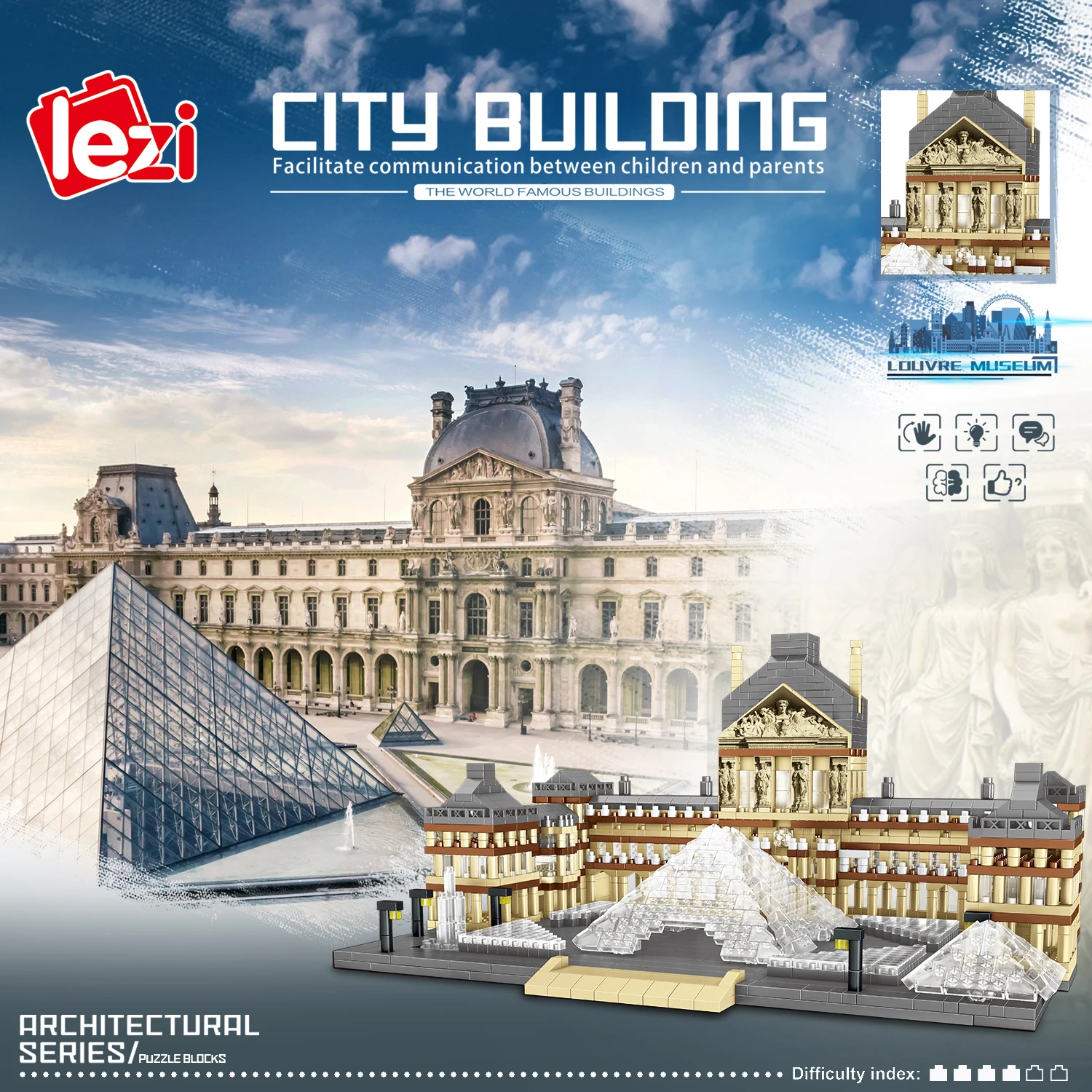 

3377 Pcs Mini Bricks Toys Louvre Architecture Model Building Blocks Set Gift for Kids Adults Education Puzzle Collection