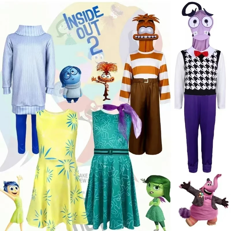Костюм Для Косплея Inside Out 2 Детское Карнавальное Праздничное Платье Унисекс
