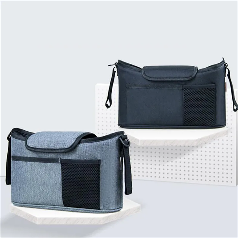 

Universal Baby Stroller Bag Black Stroller Organizer Travel Diaper Bags Baby Carriage Pram Buggy Cart Bottle Bag Accessories New