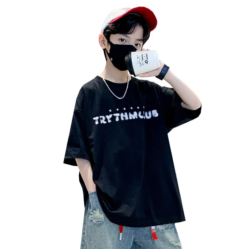 

Big Size Boys Summer Clothes Tshirts For Teen Kids Fashion Print Children's Costumes Short Sleeve T-Shirt Cotton Korea Tees Tops