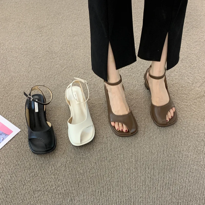 

Sandals Woman Summer 2022 New Shoes for Women Open-toe Sandals Women's Outer Wear Casual Roman Shoes Flat Toe Sandals Women's