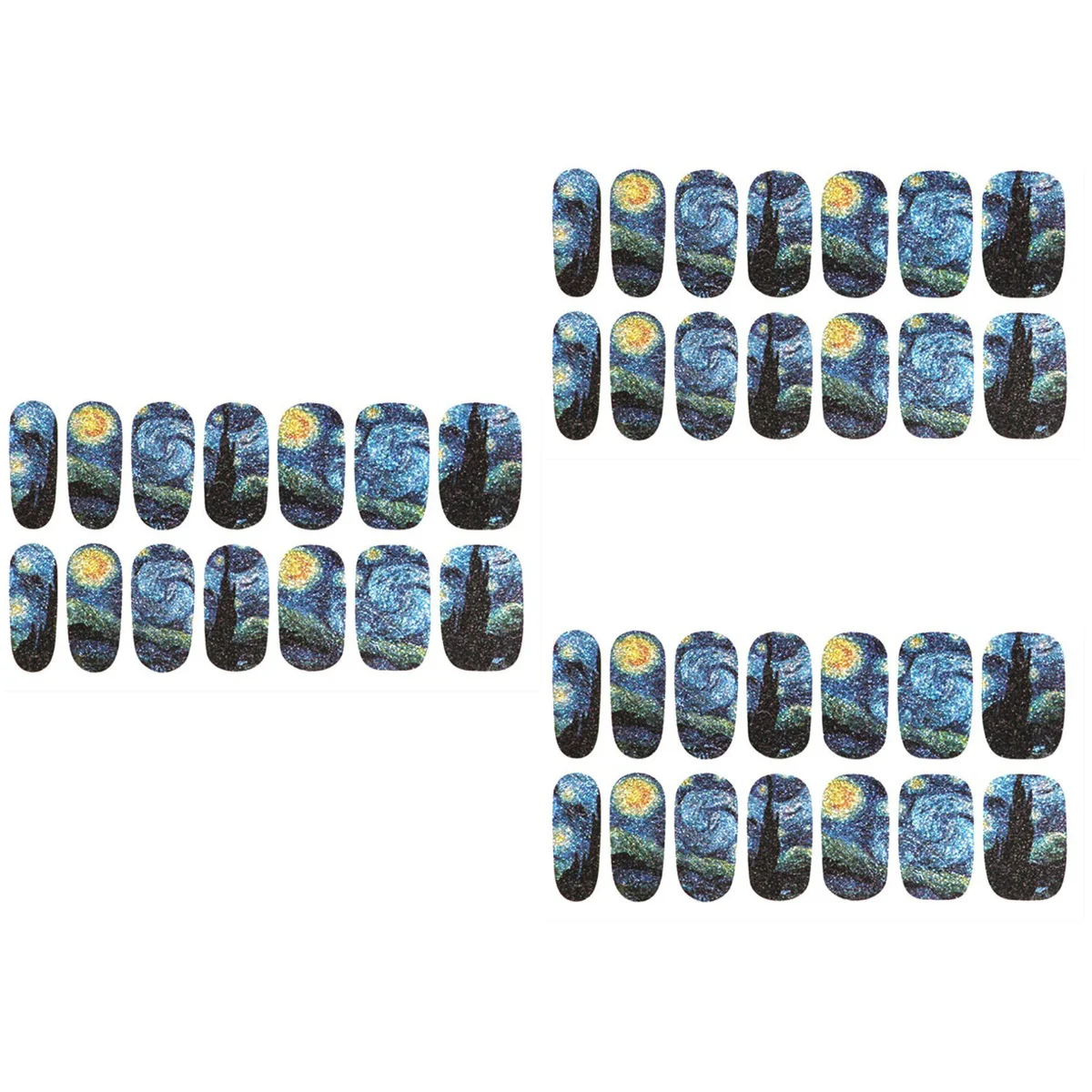 

3pcs Sheet of Nail Wraps Mysterious Night Patterned Full Nail Sticker