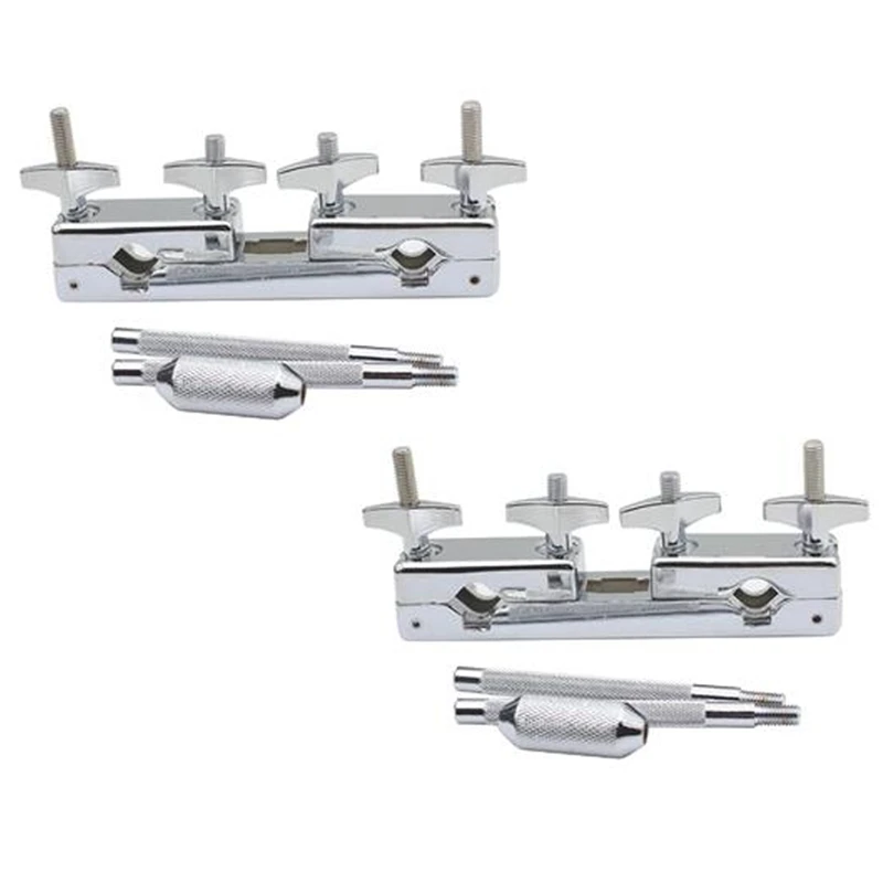 

2Set Multi-Function Clamping Rod Professional Bracket Clip Metal Bracket Connecting Brake Drum Percussion Set Accessory