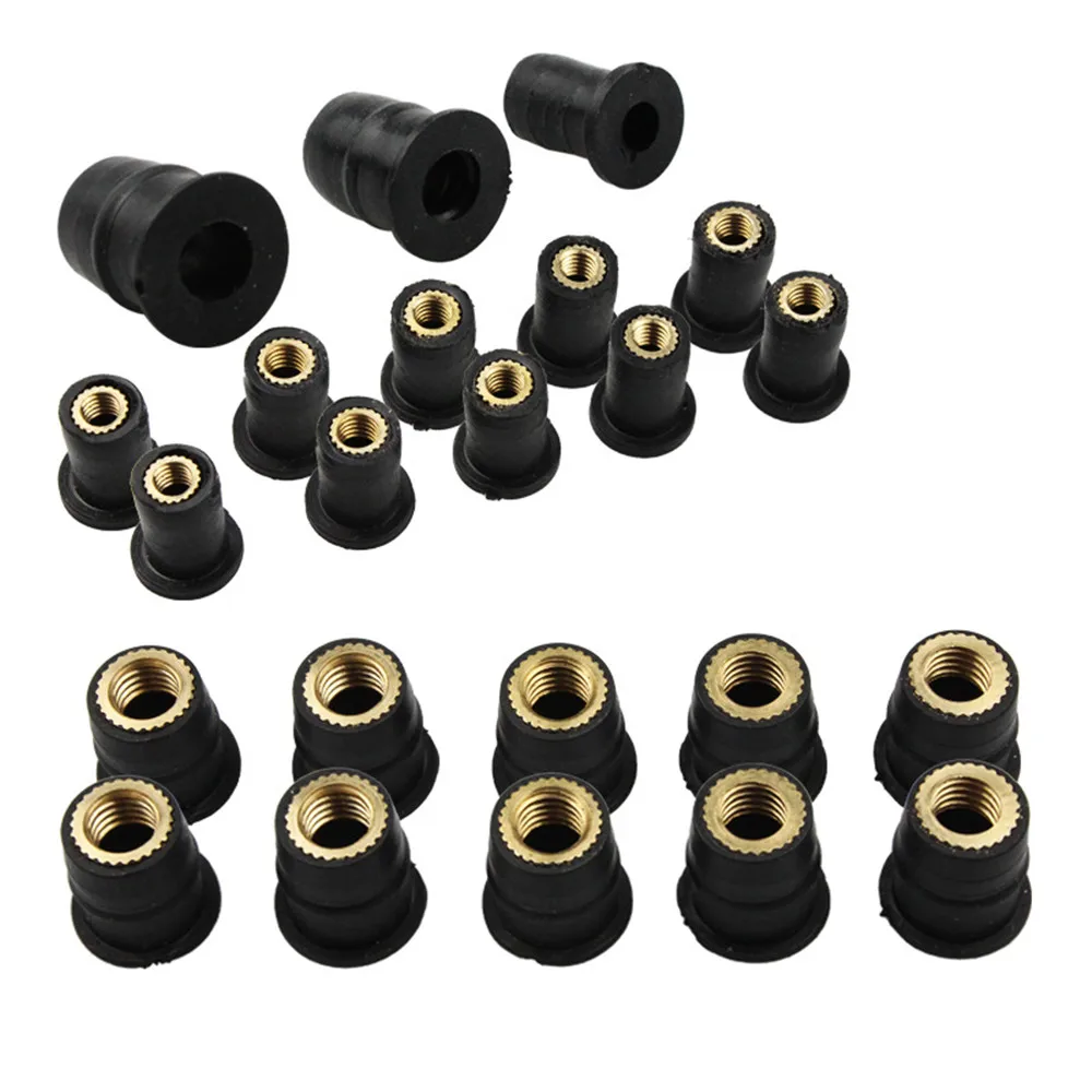 

10Pcs Motorcycle M4 M5 M6 Metric Rubber Well Nuts Windscreen Fairing Cowl Anodized Aluminum Moto Screws Bolts Accessories