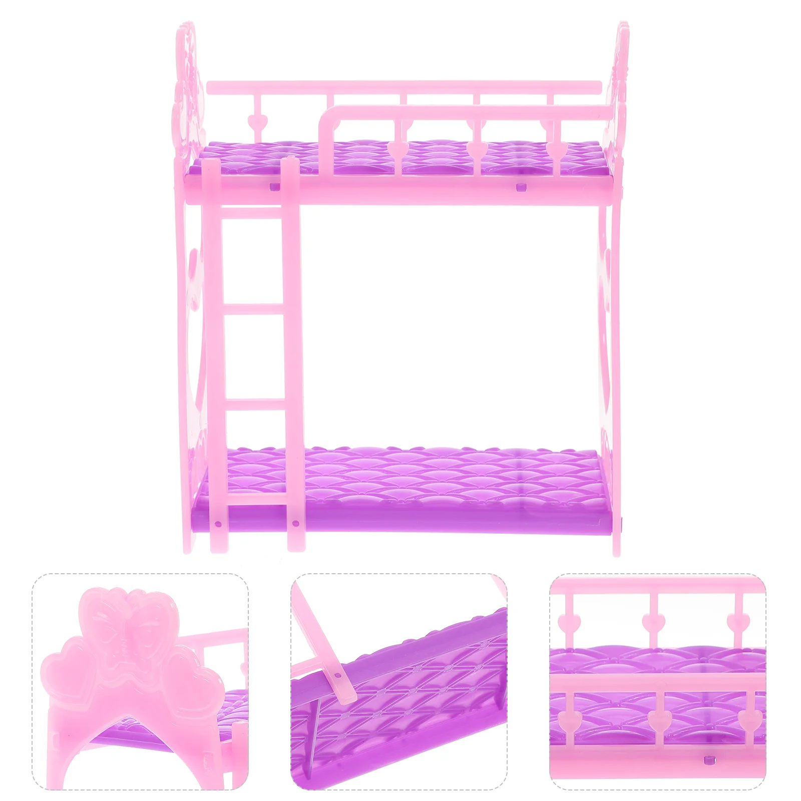 

Fairies Toys Girls Dollhouse Bunk Bed Plastic Bedroom Mini Model Kids Miniature Child