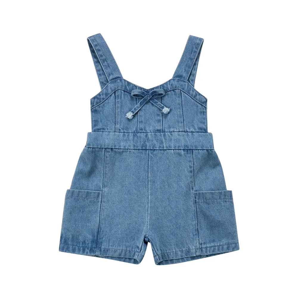 

Baby Girl Blue Denim Overalls Bib Pants Romper 1-6Y Toddler Kids Children Summer Casual Backless Playsuit Jumpsuits Outfits New