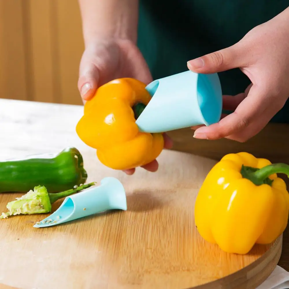 

Kitchen Seed Remover 2pcs Slicer Vegetable Cutter Random Pepper Fruit Tools Cooking Device Creative Corer Cleaning Coring Gadget