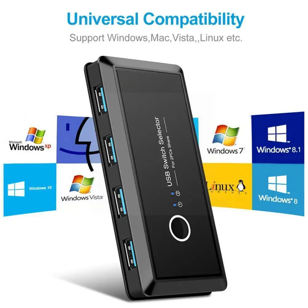 

Переключатель для клавиатуры и мыши U0j6, Usb 3,0, 2 порта
