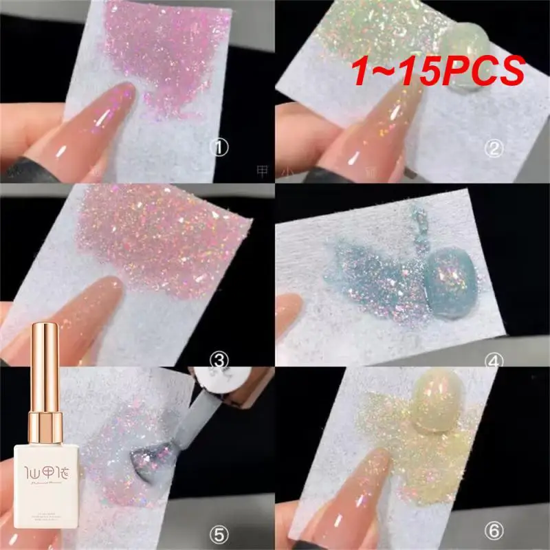 

1-15 шт. Опаловый лак для ногтей, шесть цветов, стойкий красивый Гладкий гель, гладкая текстура, простой в использовании Твердый лак для ногтей, клей с блестками