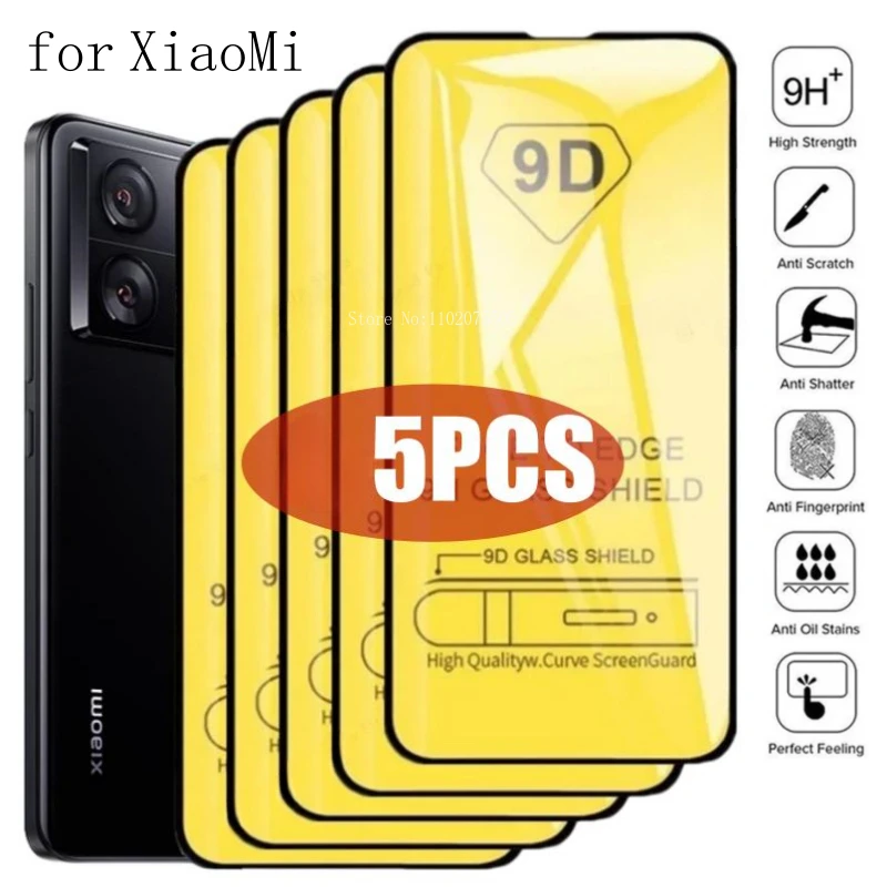 5 шт. противоударное Защитное стекло для Xiaomi 13T Poco X5 X4 X3 F5 F4 F3 Pro GT Защита экрана Note 12