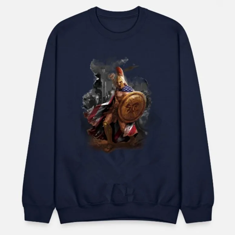 Пуловер Amercian Spartan Warrior толстовка из 100% хлопка удобная повседневная мужская модная