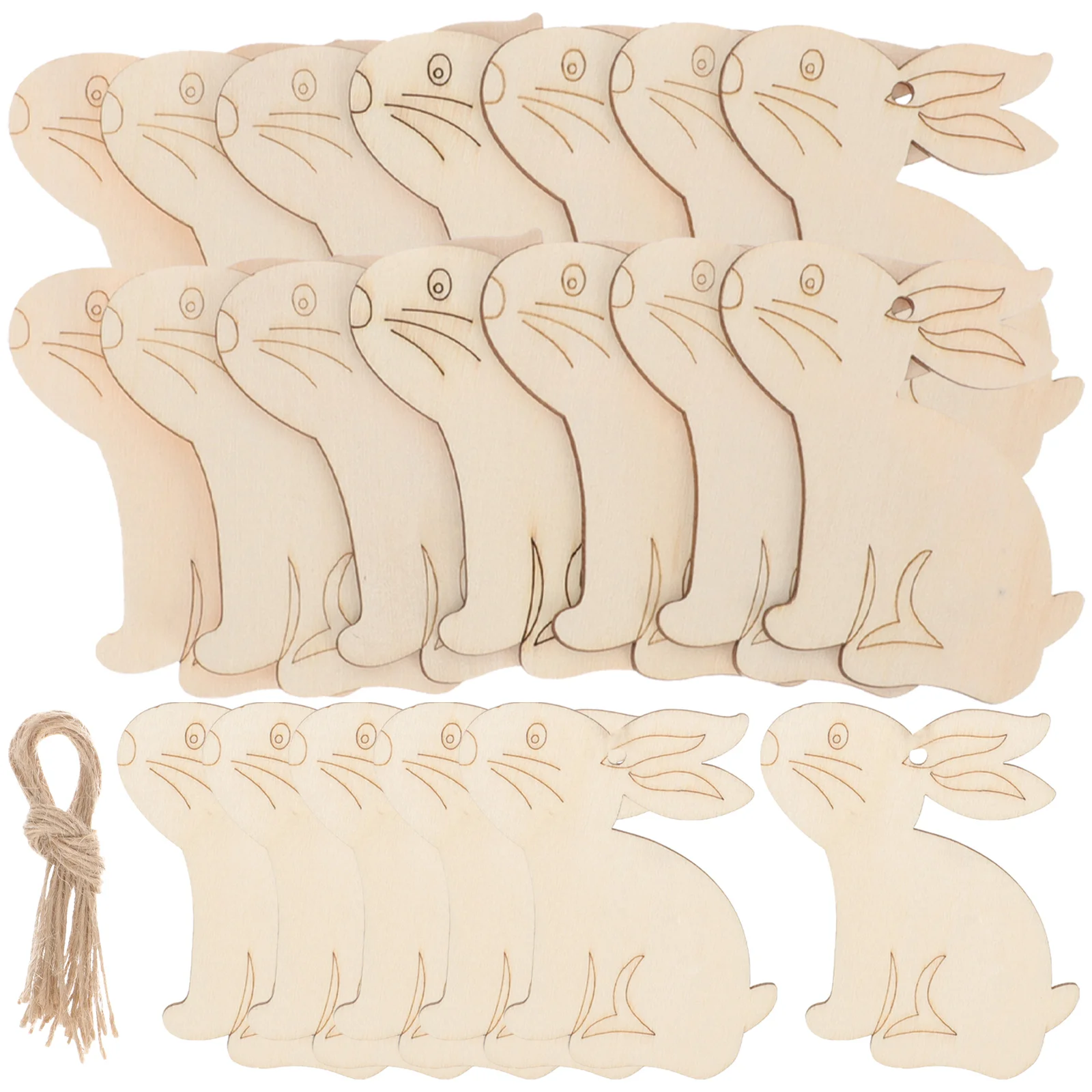 

Easter Wood Wooden Bunny Cutouts Rabbit Hanging Crafts Ornaments Ornament Slice Diy Pendants Sculpture Figurines Kids Painting