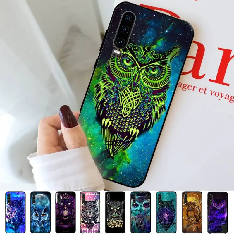 

Animal Night Owl Phone Case for Huawei P30 40 20 10 8 9 lite pro plus Psmart2019