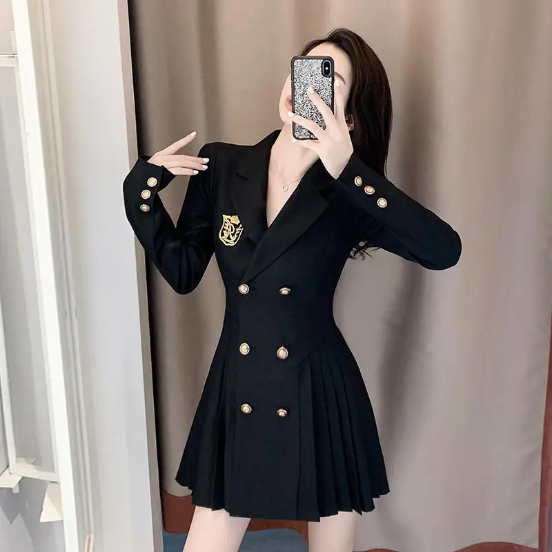 Small Western Summer Women's New Thin Coat Casual Jacket Design Sense College Wind Suit Dress Femininity Fold Waist