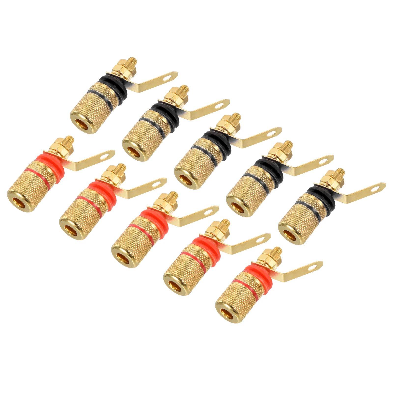 

Uxcell Terminal Binding Post Amplifier Jack Speaker Screw Cable Plug Black Red 5 Sets