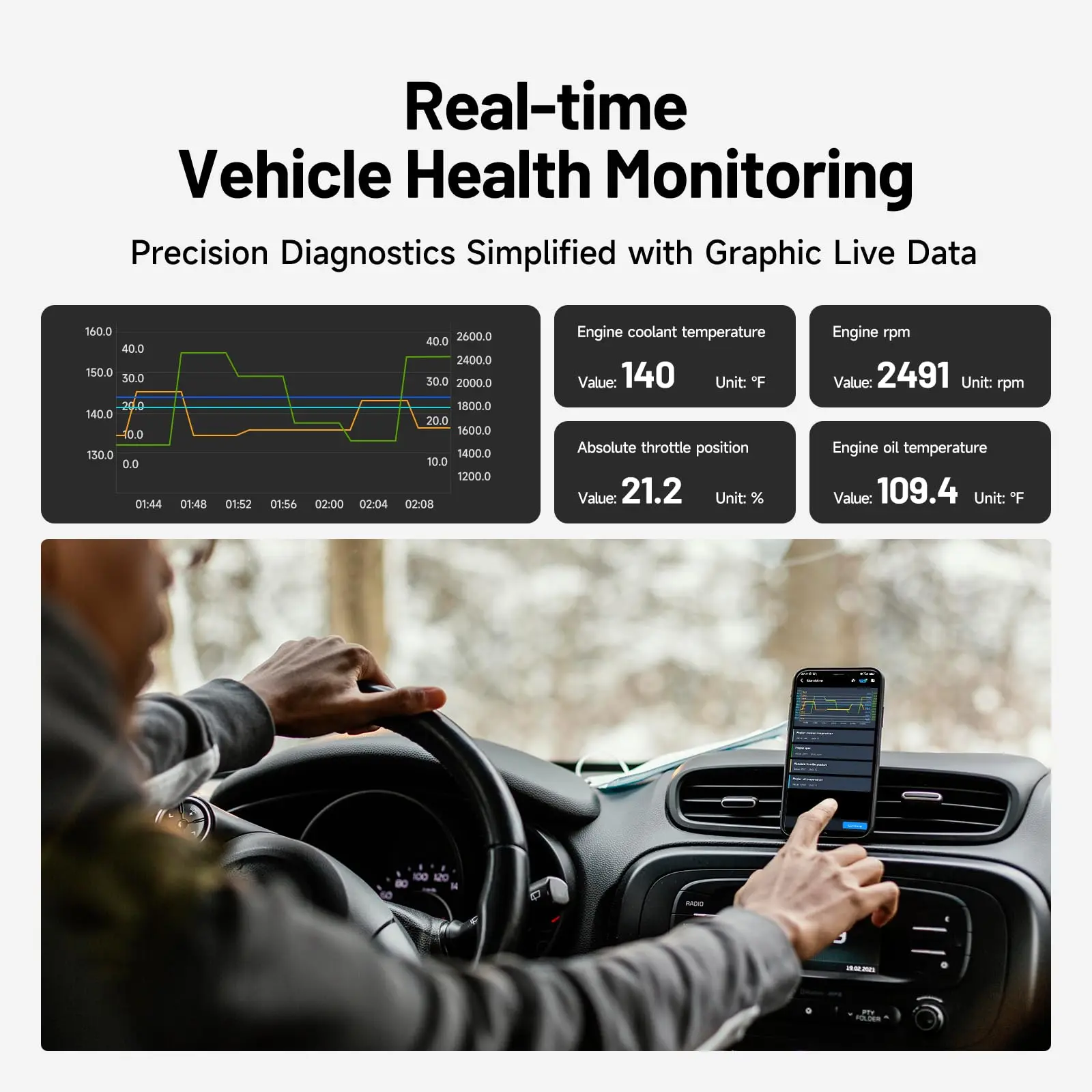 Автосканер TOPDON Carpal Bluetooth OBD2: Диагностика всех систем с ИИ-поддержкой, 6+ функций сброса, iOS и Android, Новинка 2026 года, Беспроводной (art.: 3920d99ceb41d) - 3920d99ceb41d