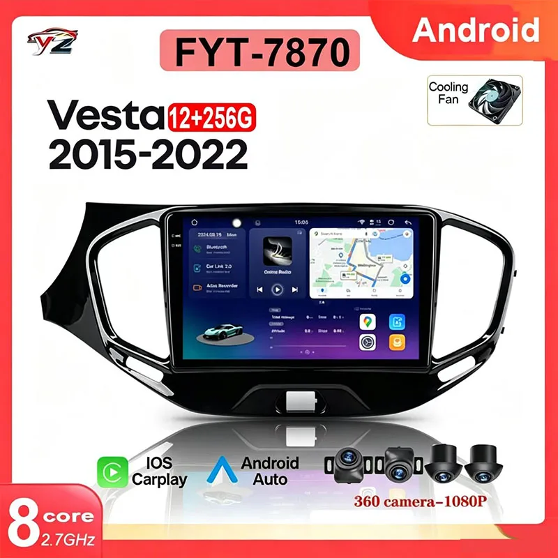 Фото FYT-7870 Для LADA Vesta Cross Sport 2015 - 2022 CarPlay Android Auto 2DIN Автомагнитола Мультимедийная система Стереосистема №1