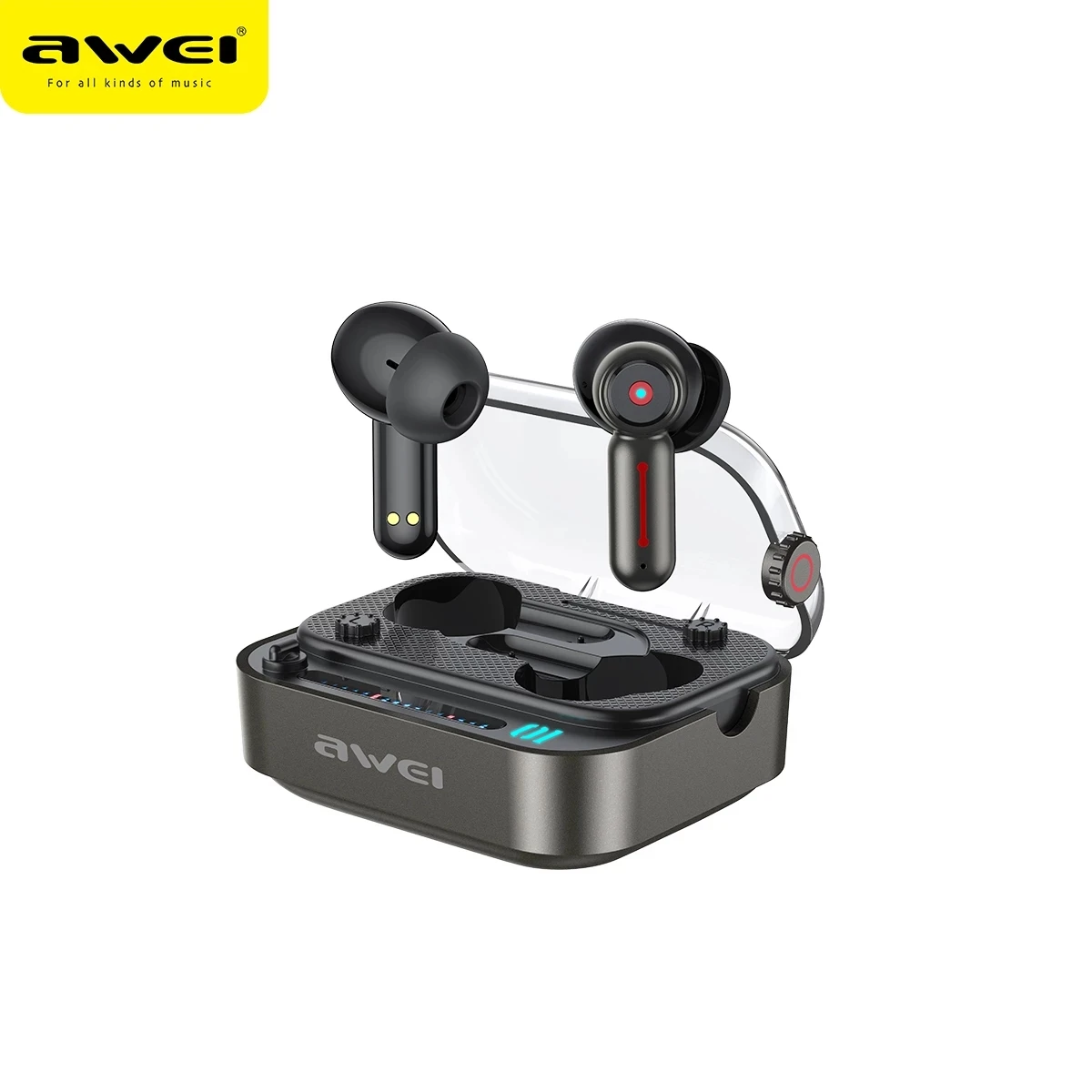 

Pre-sale AWEI T58 Wireless Earbuds Bluetooth V5.3 Earphone Bass In-Ear TWS LED Lights Headphone With Mic HiFi Stereo DNS Headset
