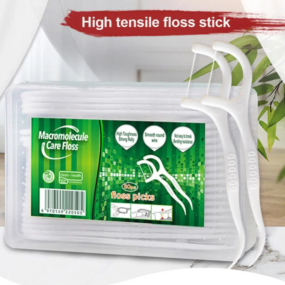 

50PCS/Box Dental Floss Interdental Brush Teeth Stick Toothpicks tooth thread Floss For Tooth Clean Oral Care Beauty Tools