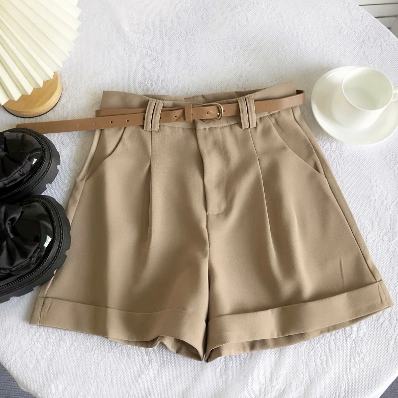 Шорты Matakawa Женские однотонные модные простые базовые свободные брюки в