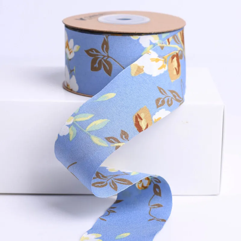

Kewgarden 1.5" 40mm Printed Flower Ribbons DIY Hair Bowknot Accessories Make Sewing Materials Handmade Tape Crafts 10 Yards