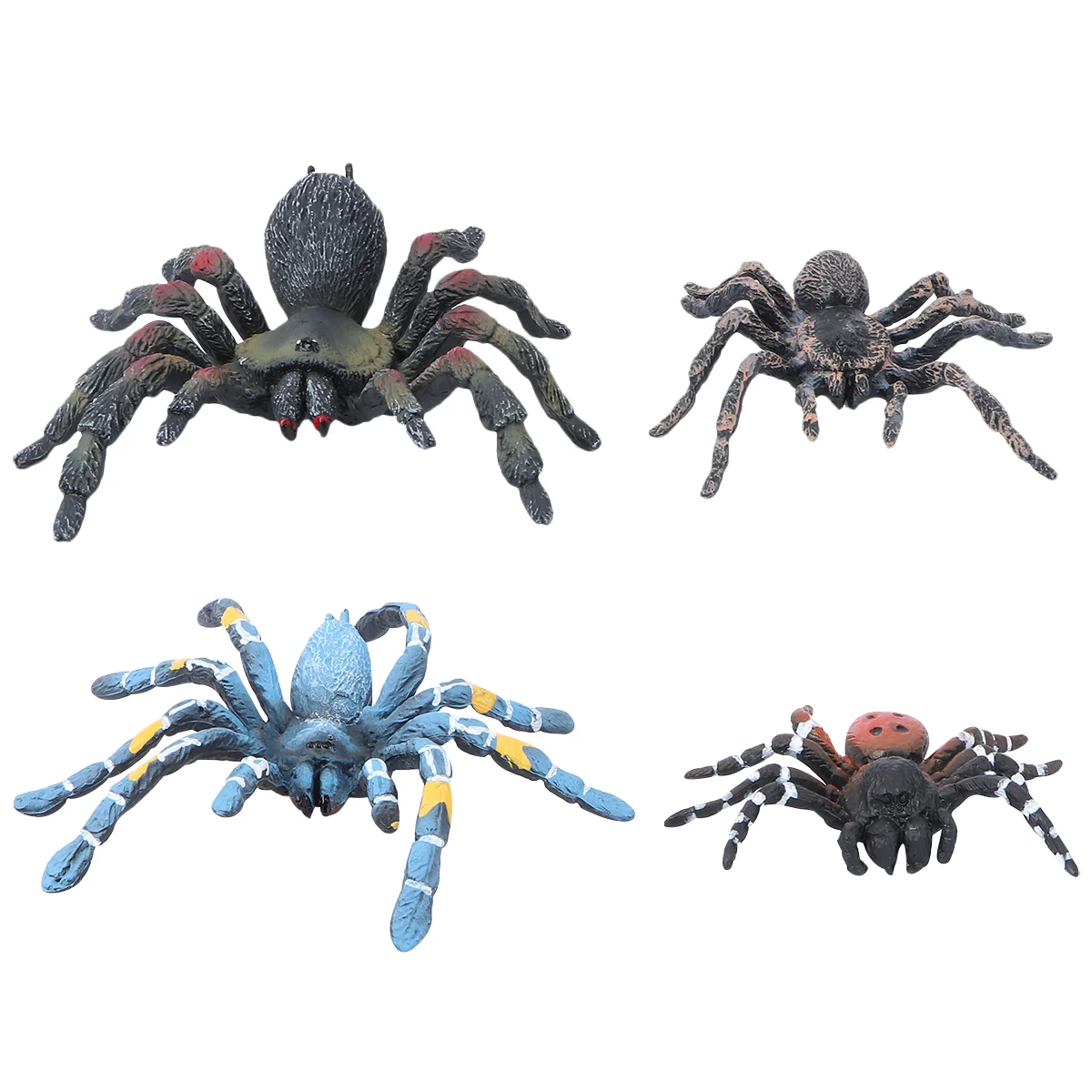 

4pcs Simulation Spider Plastic Insect Model Realistic Fake Spiders Creepy Lifelike Spiders Horror Decorations Prank Props