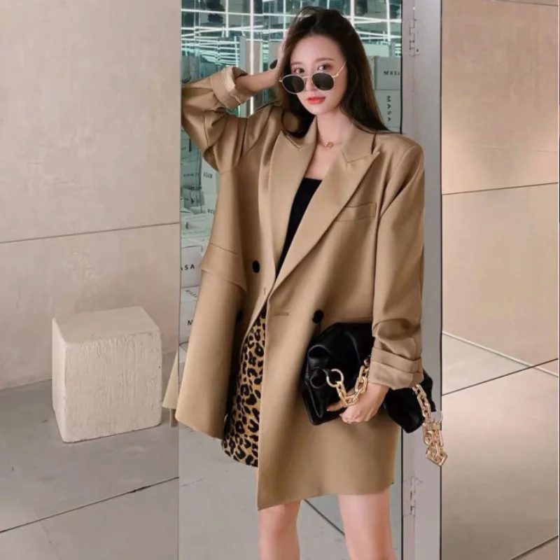 Women Oversized Blazer Coats Spring Autumn Fashion Korean Version Loose Top Coat Office Work Clothes Grace Fall Jacket for Women