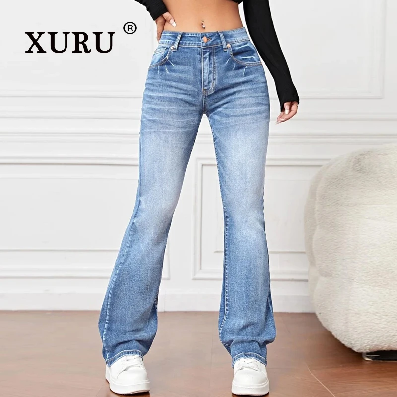 

Новые европейские и американские свободные узкие джинсы xру с высокой талией для женщин, индивидуальные длинные джинсы стандартной длины