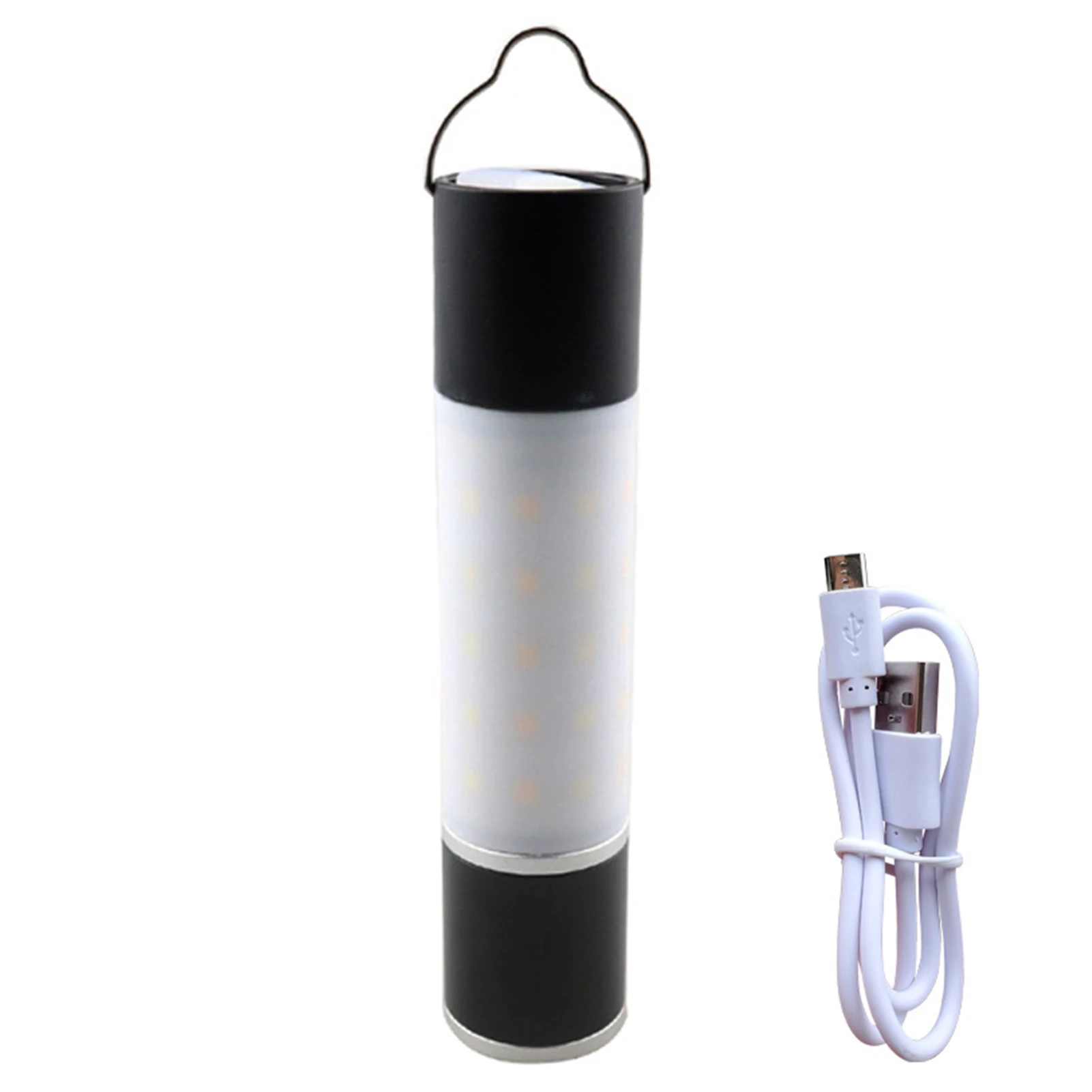 

Torch Waterproof Zoomable Emergency Power Bank Lantern Tent Lamp Portable Led Flashlight Hanging For Camping USB Rechargeable