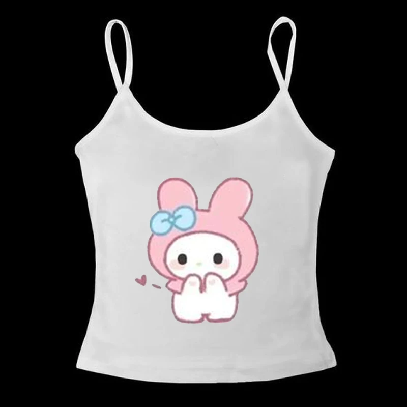 Американский ретро Kawaii Sanrio Hello Kitty My Melody с мультяшным принтом летняя майка-труба