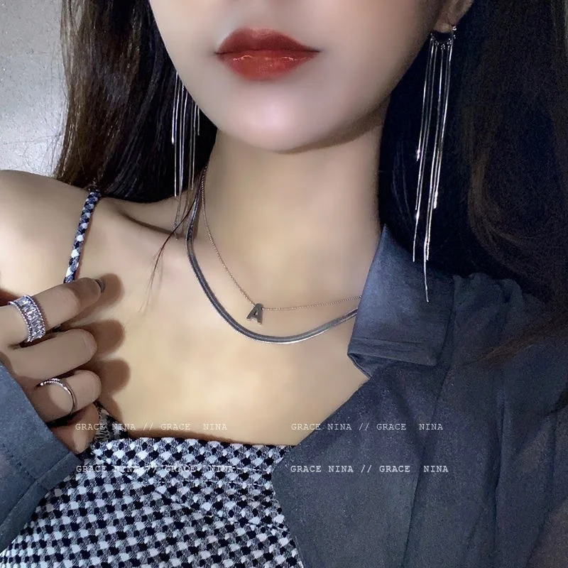 

Women Luxury Earrings 925 Silver Needle Bling Shine Long Tassel Korean Fashion Special Design Hoop Earrings 2022 New