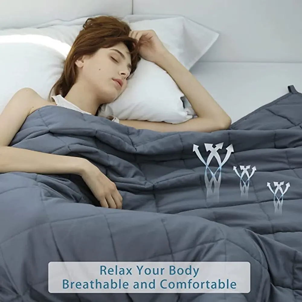 Weighted Blanket Glass Beads Reduce Stress Anxiety Quilt Promote Deep Sleeping Cooling Cotton 5-Layers Blankets Body Comfortable | Дом и сад