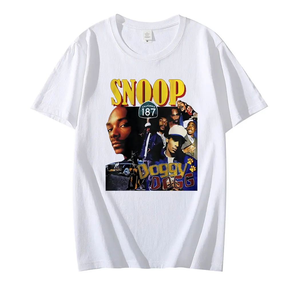 Мужские футболки Snoop Doggy Dogg модные хлопковые свободные с героями мультфильмов